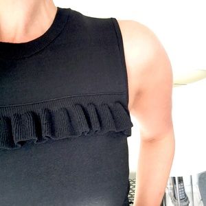 LOFT ruffle sleeveless knit sweater top